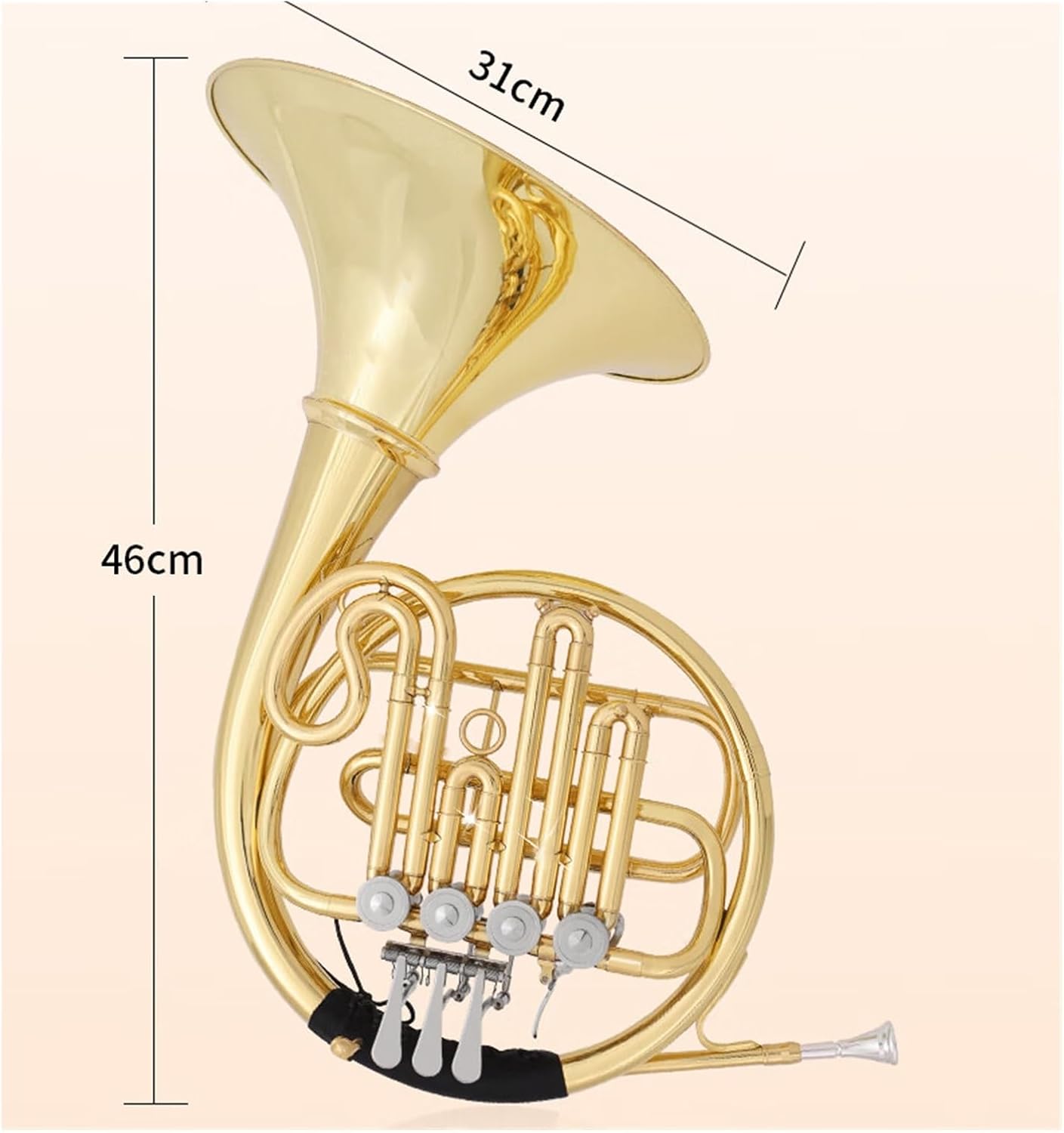 4 Key French Horn French Horn Instrument With Four Keys Brass Material Single Row For Playing Or Practicing