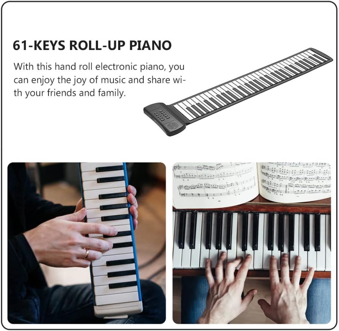 Key Roll-up Piano Boys and Girls Keyboard Piano for Beginners Portable Electronic