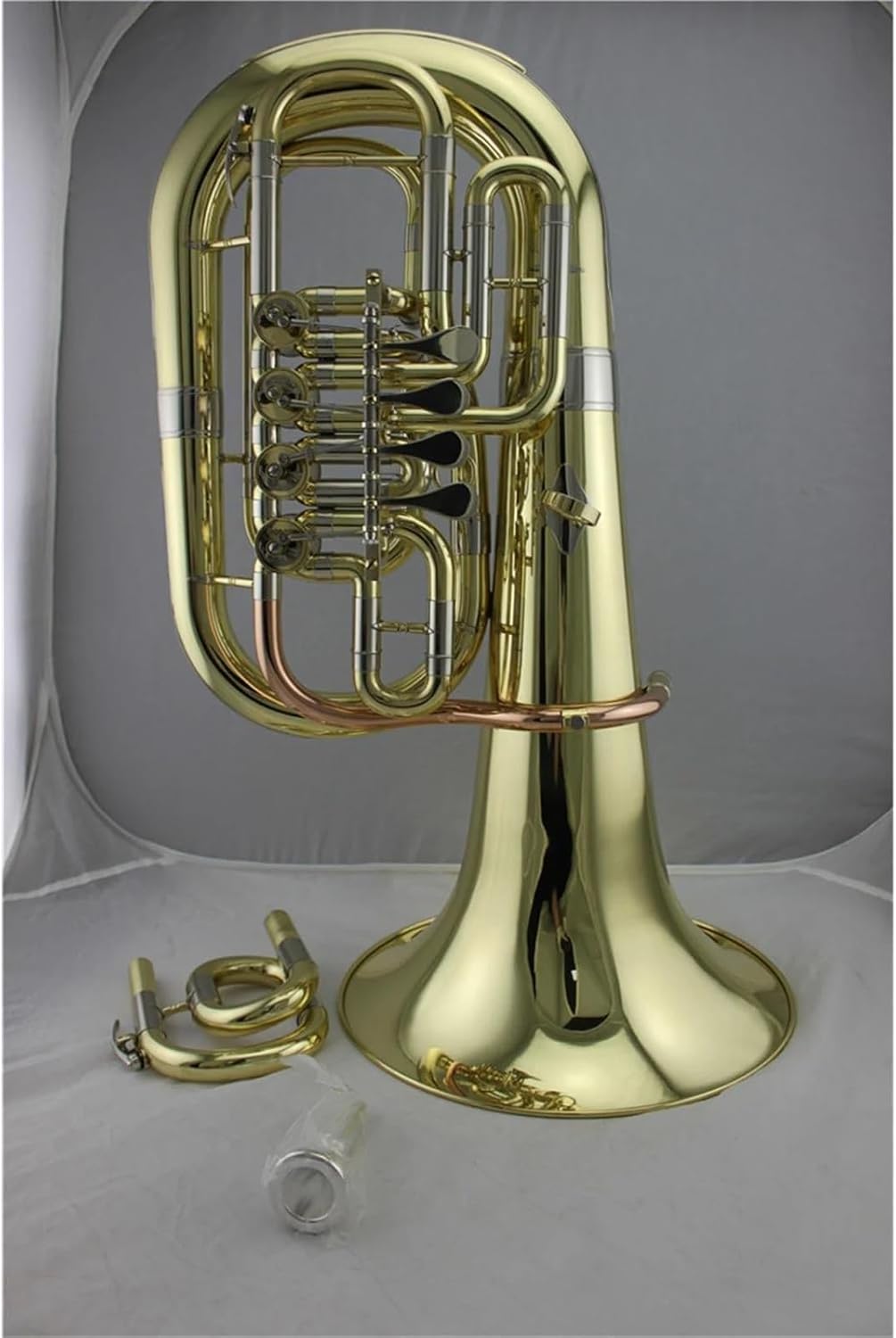 Beginner euphonium Gold Lacquer Rotary Euphonium 4 VALVE Tone C/Bb