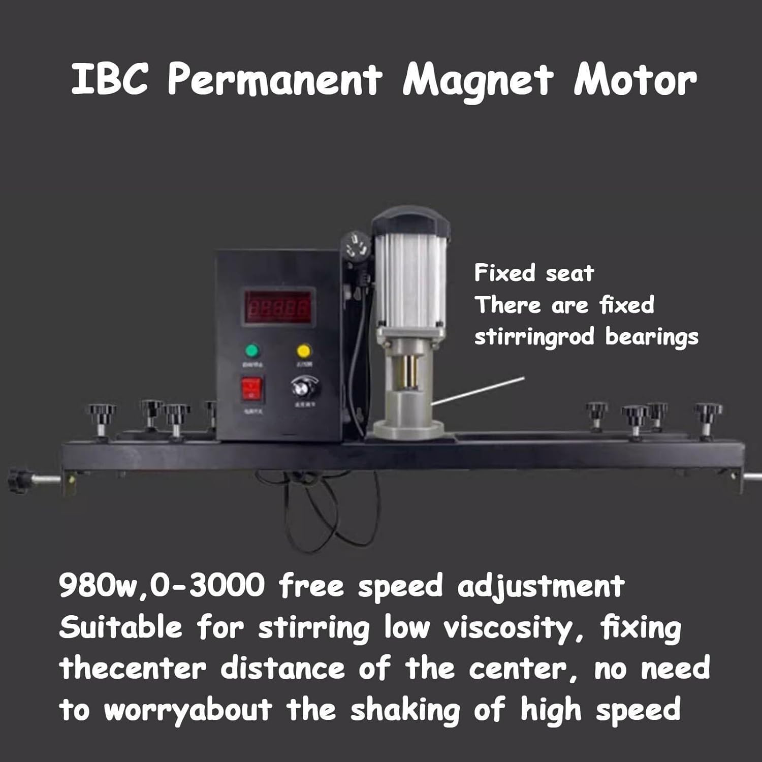 IBC Air Agitator, Electric Tank Mixer Machine, Speed: 0-3000RPM, Stirring Capacity: 1000L, Adjustable Size, for Paint Coating Materials Viscous Liquid Ink Dissolver(