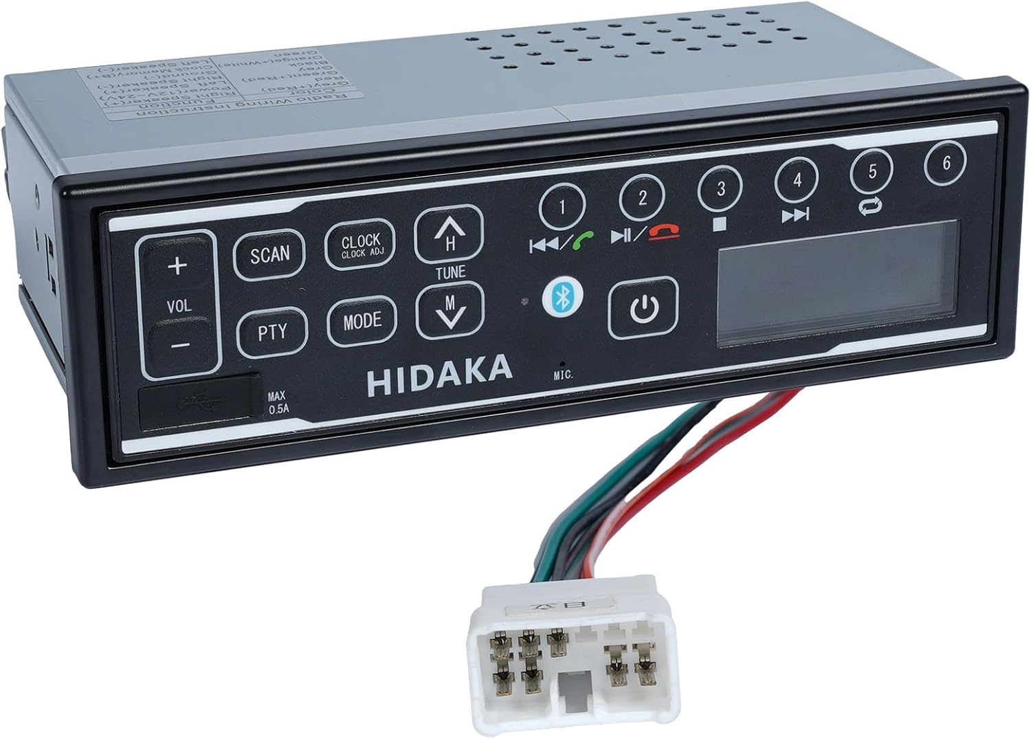 HI-M505 Tractor Radio,12V 24V DAB AM FM USB BT Car Radio MP3 Playback Radio Stereo Receiver Includes Easy Connect Harness for Hitachi Excavator