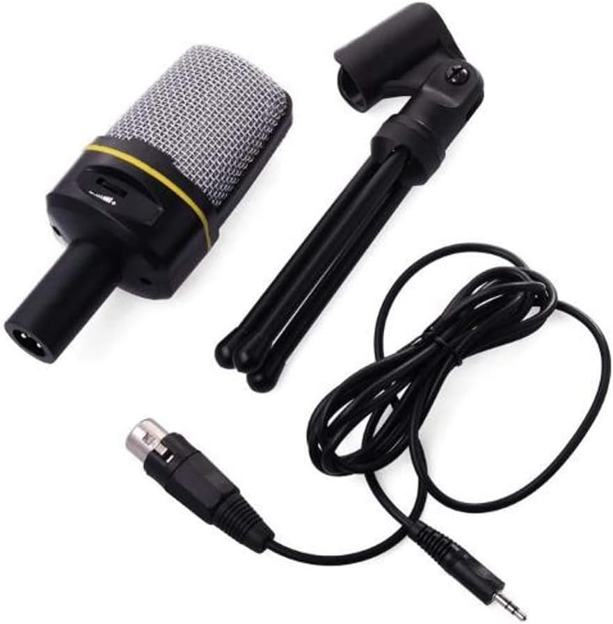 PC Microphone with Mic Stand, Professional 3.5mm Jack Recording Condenser Microphone Audio Broadcast Sound Recording Condenser Microphone