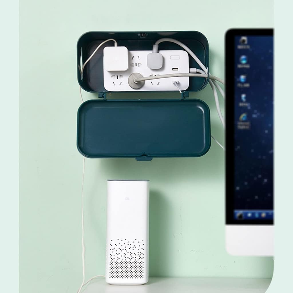 Multi-Function Storage Rack Router Storage Box Cable Power Plug Wire Storage Boxes Wall Mount Floating Shelf (Color : A)