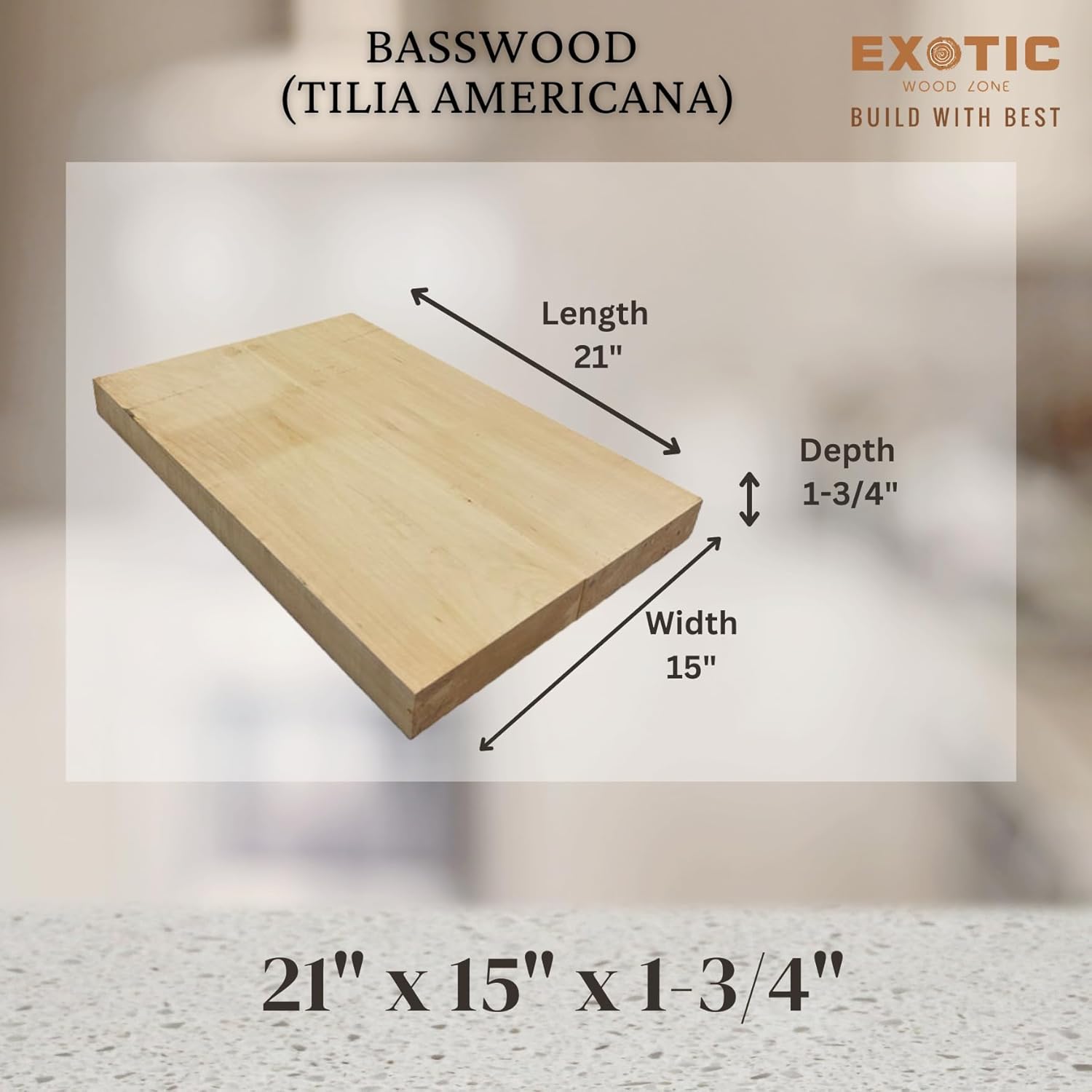 Exotic Wood Zone | Basswood Electric/Bass Musical Guitar Body Blanks | Luither Tonewood Suppliers | 21