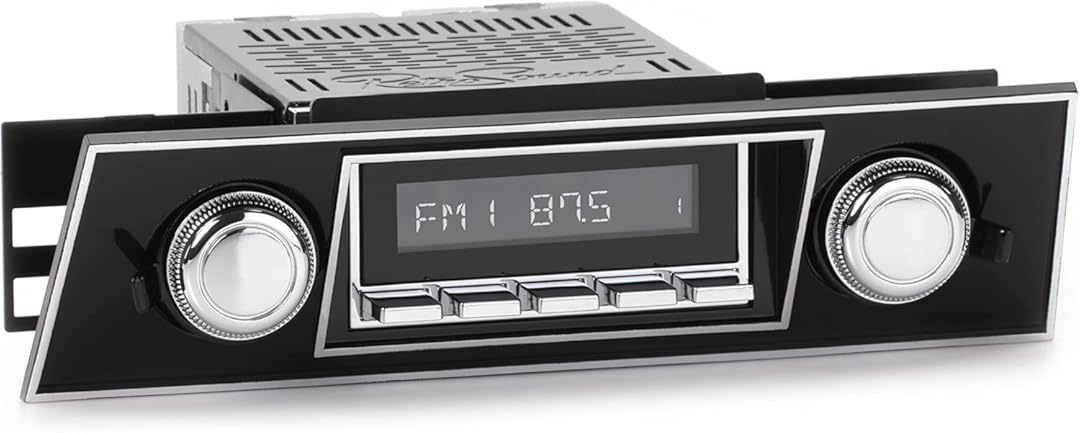 RetroSound HC-401-03-93 Hermosa Direct-Fit Radio for Classic Vehicles (Chrome Face and Buttons, Black Faceplate)