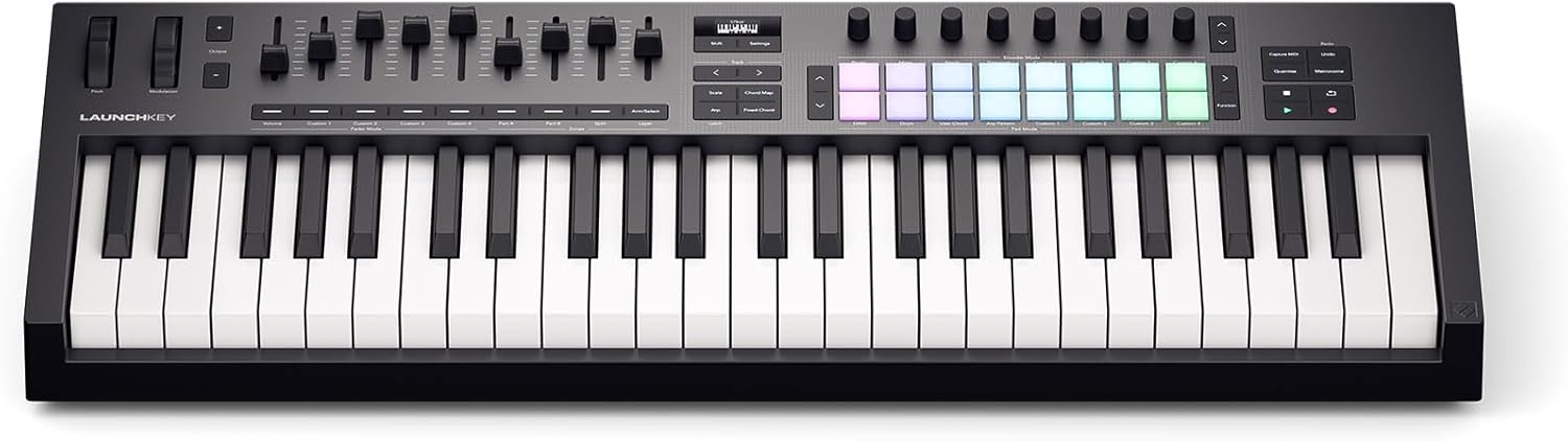 Audiosavings Bundle: Novation LAUNCHKEY 49 MK4 49-Key USB MIDI Ableton Live Keyboard Controller Bundle with Rockville Z50 Z-Style Pro Keyboard Stand+Travel Bag - Adjustable Height + Width (2 Items)