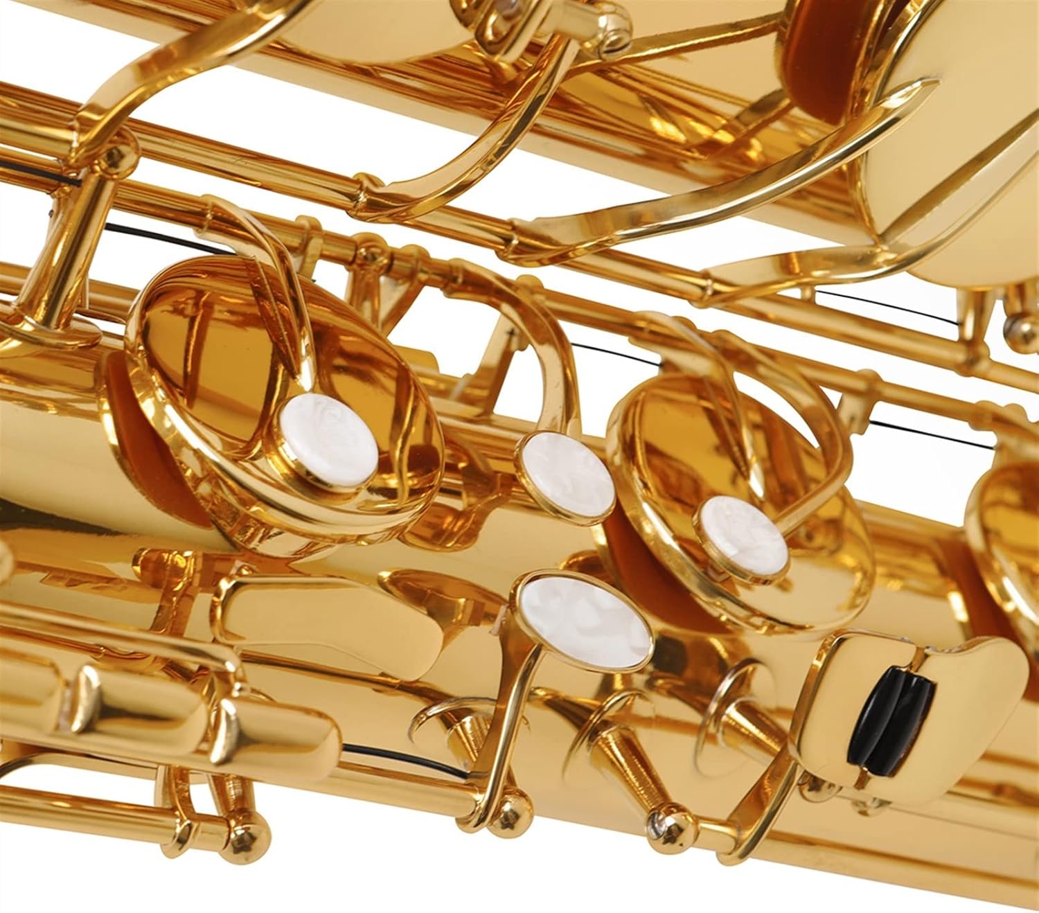 Saxophone Baritone Sax E-Flat Brass Carved White Shell Buttons for Professional Playing of Wind Instruments