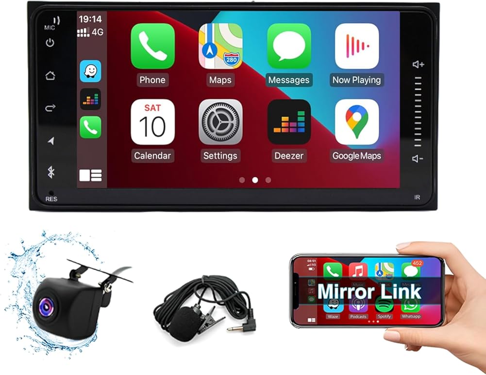 Android 13 Double Din Car Stereo Compatible with 4Runner 2003-2009 for Tundra 2000-2006, 7inch Touch Screen 2G+32G Wireless CarPlay Radio with Android Auto Support GPS FM Backup Camera