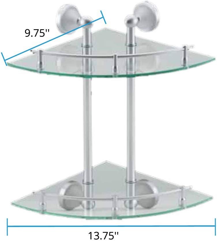 Glass Corner Dual Tiers Shelf Wall Mount Storage Holder | Renovator's Supply