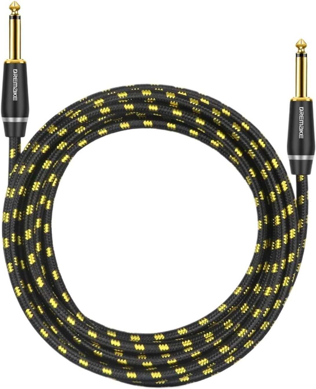 Guitar Cable 6.5mm Instrument Cable Amp Cord 1/4 Inch To 1/4 Inch Audio Cable for Bass Keyboard Mixer Amplifier Speaker and More(6.5mm-TS,5m)