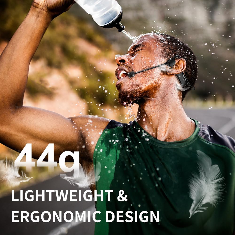 KIMAFUN 2.4G Fitness Headset Wireless Microphone, IP67 Waterproof Sweatproof Microphone for Water Aerobics, Swimming Coach, Fitness Instructor, Yoga, Spinning, Training, Teaching, Speakers, GWP91