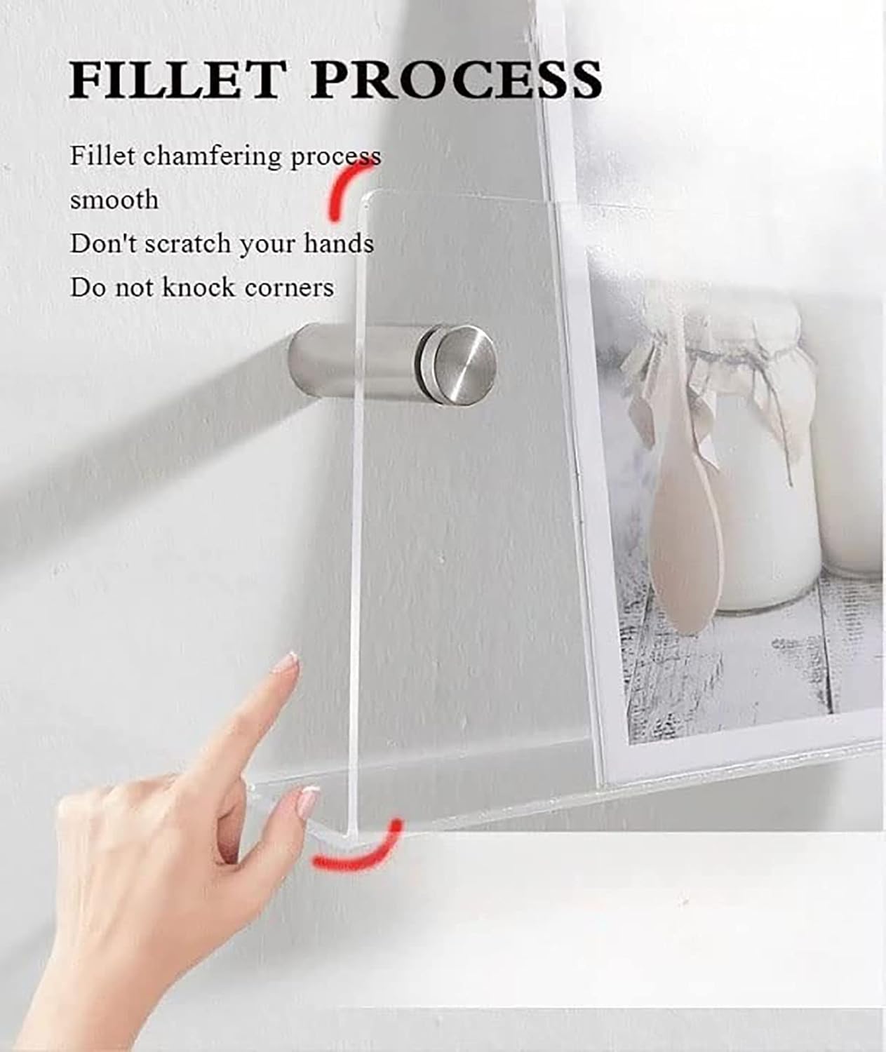 Transparent Brochure Holders, Rounded Corner Magazine Holders, 1 Pack Brochure Holder, Wall Mount, Hanging Bookshelf Magazine Rack Literature Storage Rack for Waiting Room, Living Room, Office