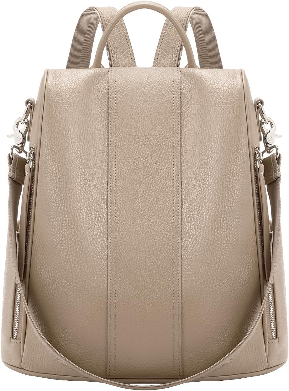 Leather Backpack Purses, Anti-theft Genuine Leather Backpack Bags for Women, Large Capcacity Fashion Convertible Shouler Bags for School Travel Daily