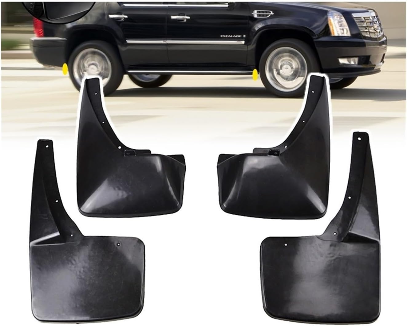 Mudflaps Splash Guards Mud Flap Car Mud Flaps Compatible for Cadillac Escalade 2007-2014 GMT900 Mudguards Fender 2008 2009 2010 2011 2012