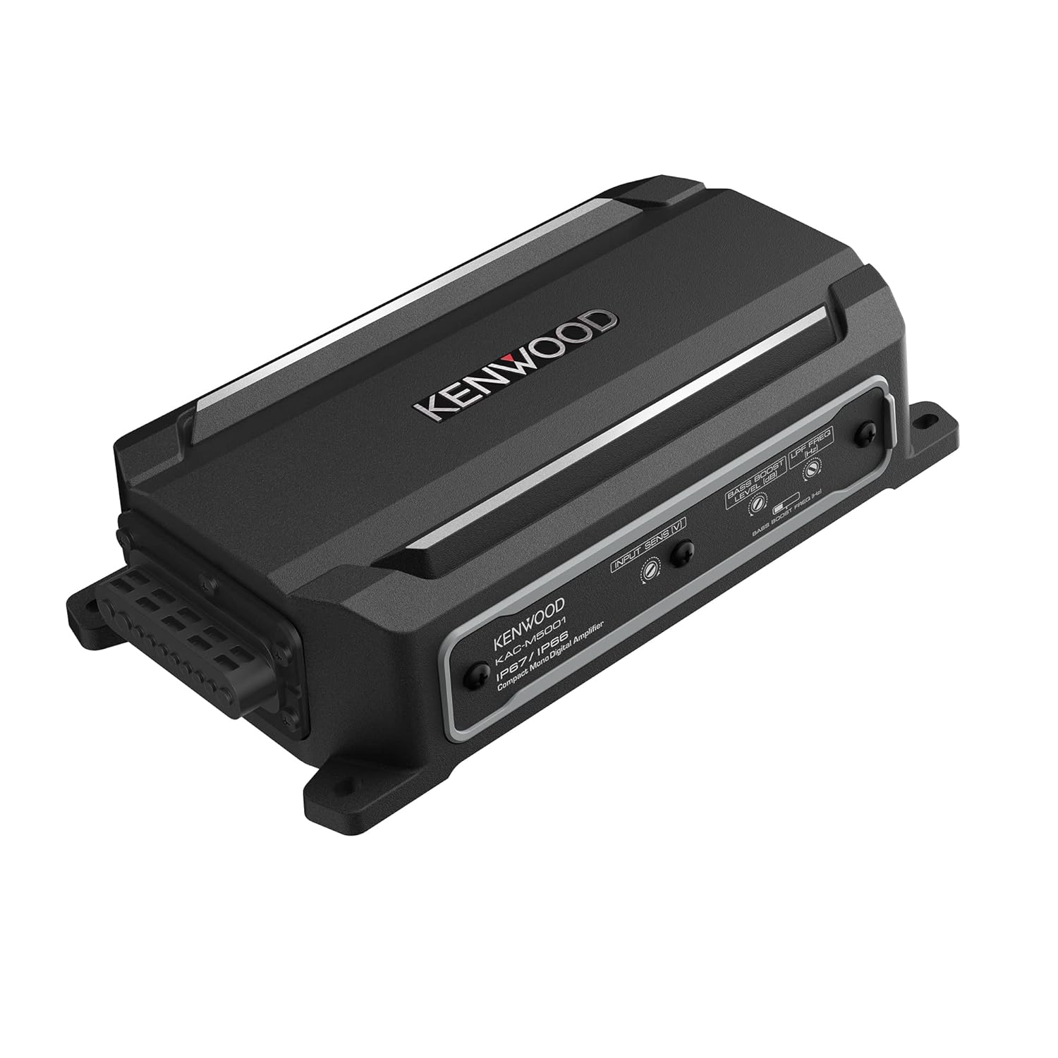 KENWOOD KAC-M5001 600W Mono Compact Digital Amplifier for Car, Marine, UTV & Motorsport Vehicles, Solid Corrosion-Resistant Aluminum Chassis, IPX6, IPX7 & IP6X Certified and Vibration-Proof