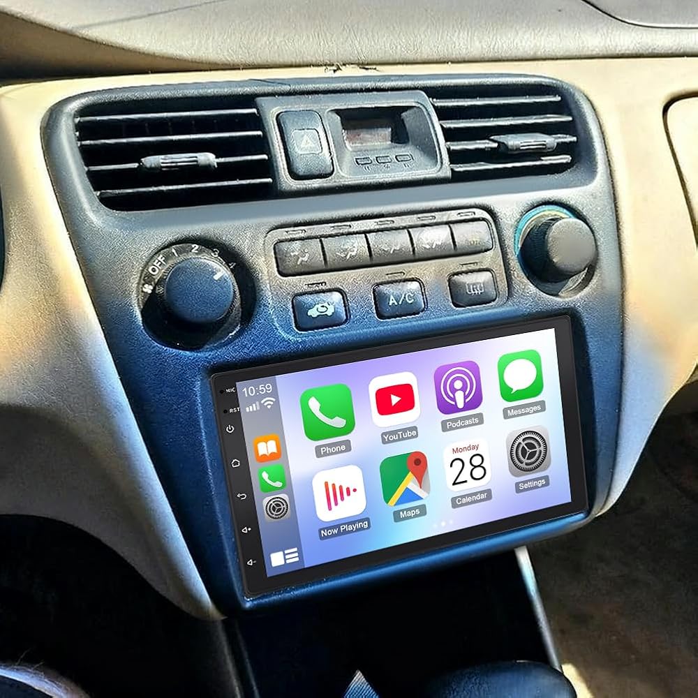 Double Din Car Stereo for Honda Accord 1999-2002,7 inch Touch Screen Car Radio for Honda Accord 1999-2002 w/Carplay Android Auto Head Unit GPS Navi Bluetooth MirrorLink FM WiFi SWC Backup Camera