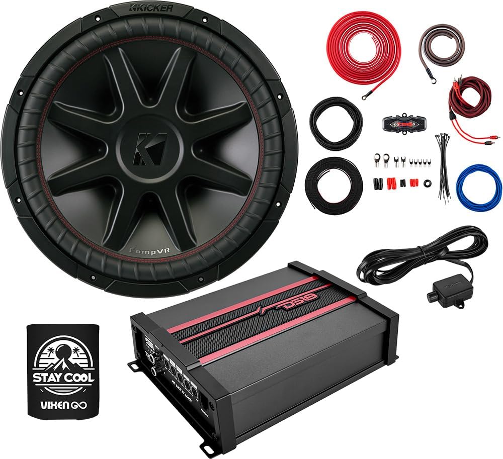 KICKER Subwoofer and Amp Package of 3 Items - 15
