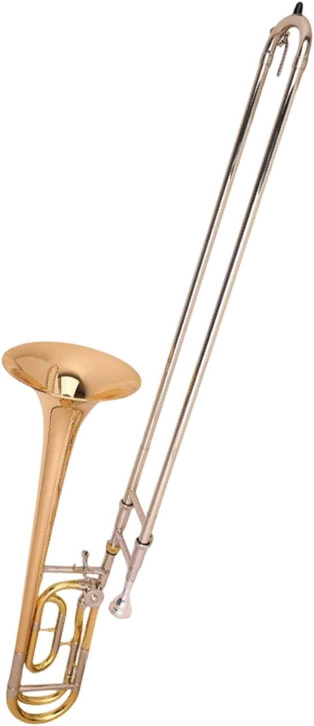 Adult Trombone Instrument Tenor Bb/F Transposed Trombone Lacquer Gold Playing Brass Instrument(4)