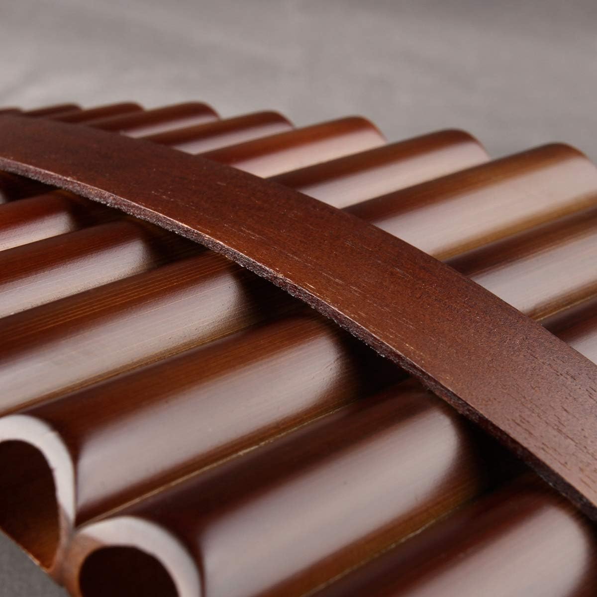 22/25 Pipes G Key Professional Pan Flute Chinese Traditional Musical Instrument Pan Pipes Easy to Learn with Exquisite Brown Pan Pipes Flute and Black Leather Bag (25-Right Hand)