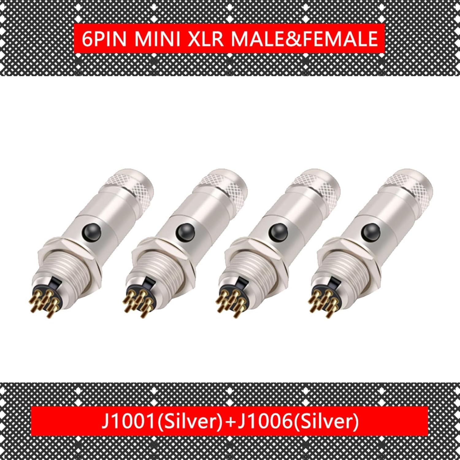 10Sets/lot Mini XLR 3 4 5 6 Pin Female Plug+ Male Socket Small XLR Audio Microphone MIC Adapter Soldering Wire Connector (Color : 10xM 10xF 6P-01)