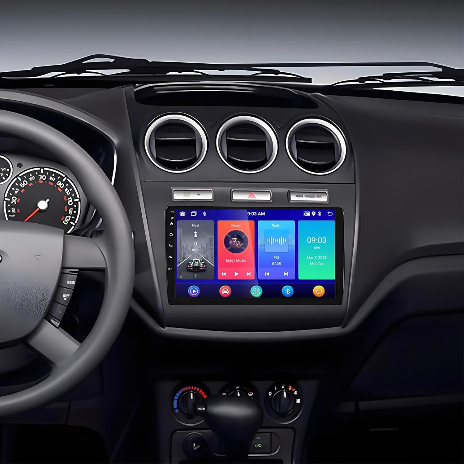 Car Stereo Radio Compatible for Ford Transit Connect 2010 2011 2012 2013 2014, Android 14 10inch Car Radio Receiver w/with Carplay Android Auto GPS Navigation AHD Camera Mic 2+32G