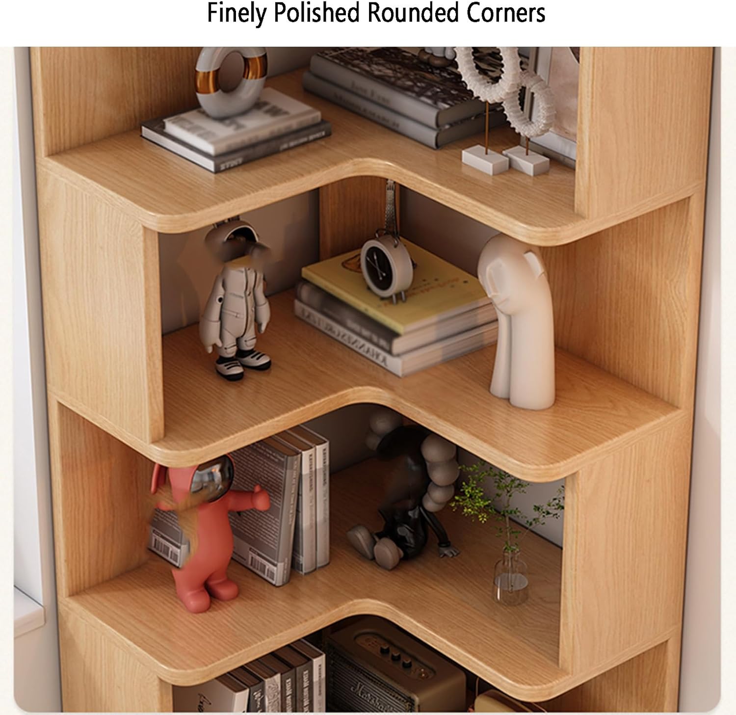 2/3/4/5 Layer Corner Bookcase, Industrial Bookshelf Wall Mounted,Storage Display Rack,Etagere Shelf Storage Rack,for Office,Living Room(White,4tier) (Black 3tier)