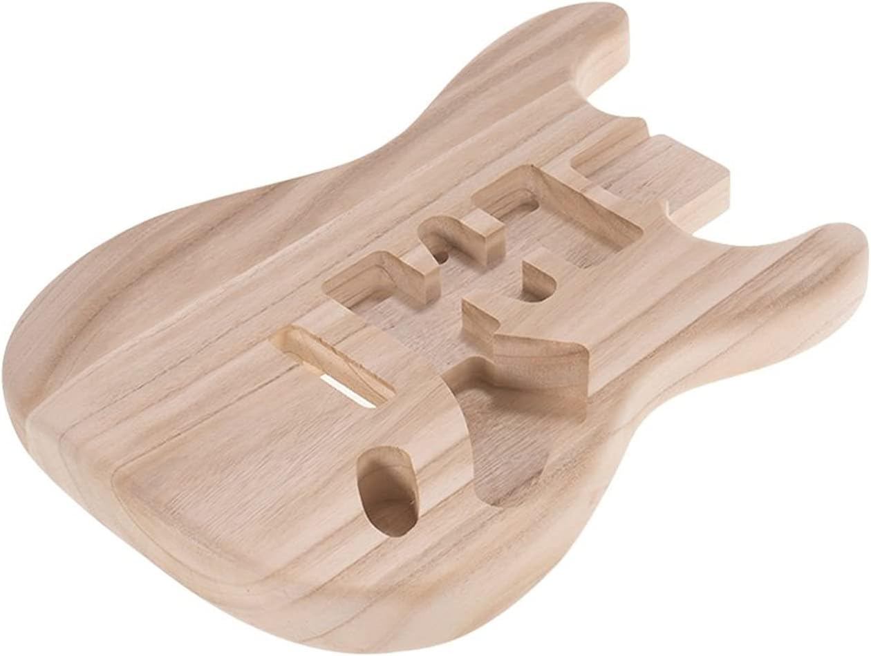 Unfinished Guitar Kit Unfinished Handcrafted Guitar Body Candlenut Wood Electric Guitar Body Guitar Barrel Replacement Parts Handmade ​Guitar Body