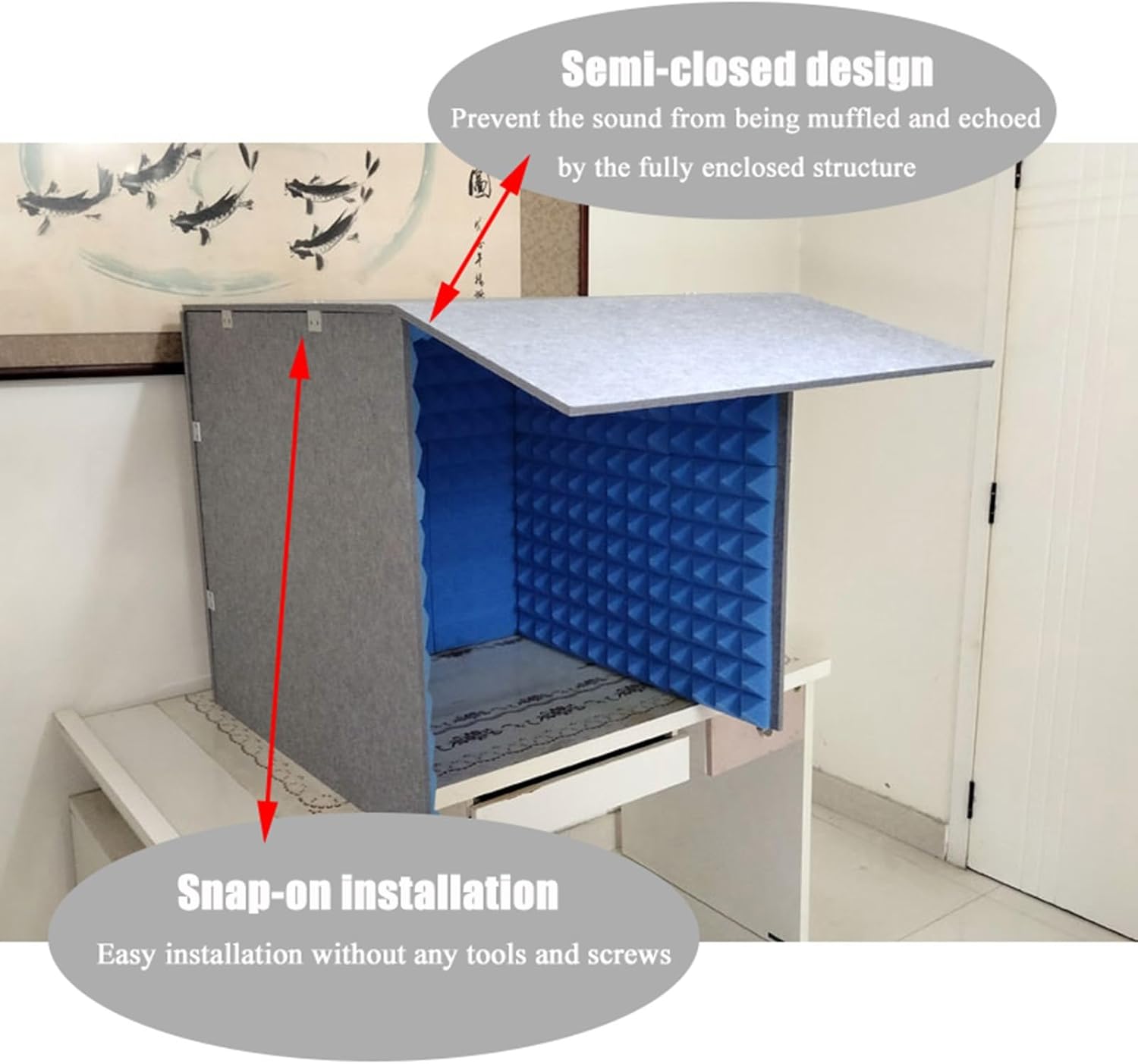 Desktop Soundproof Portable Recording Studio, Multi-Functional Vocal Recording Studio, Suitable for Dubbing (Green)