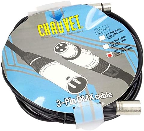 NEW! CHAUVET (4) 25' & (4) 10' Male to Female 3 Pin DMX Lighting Effect Cables