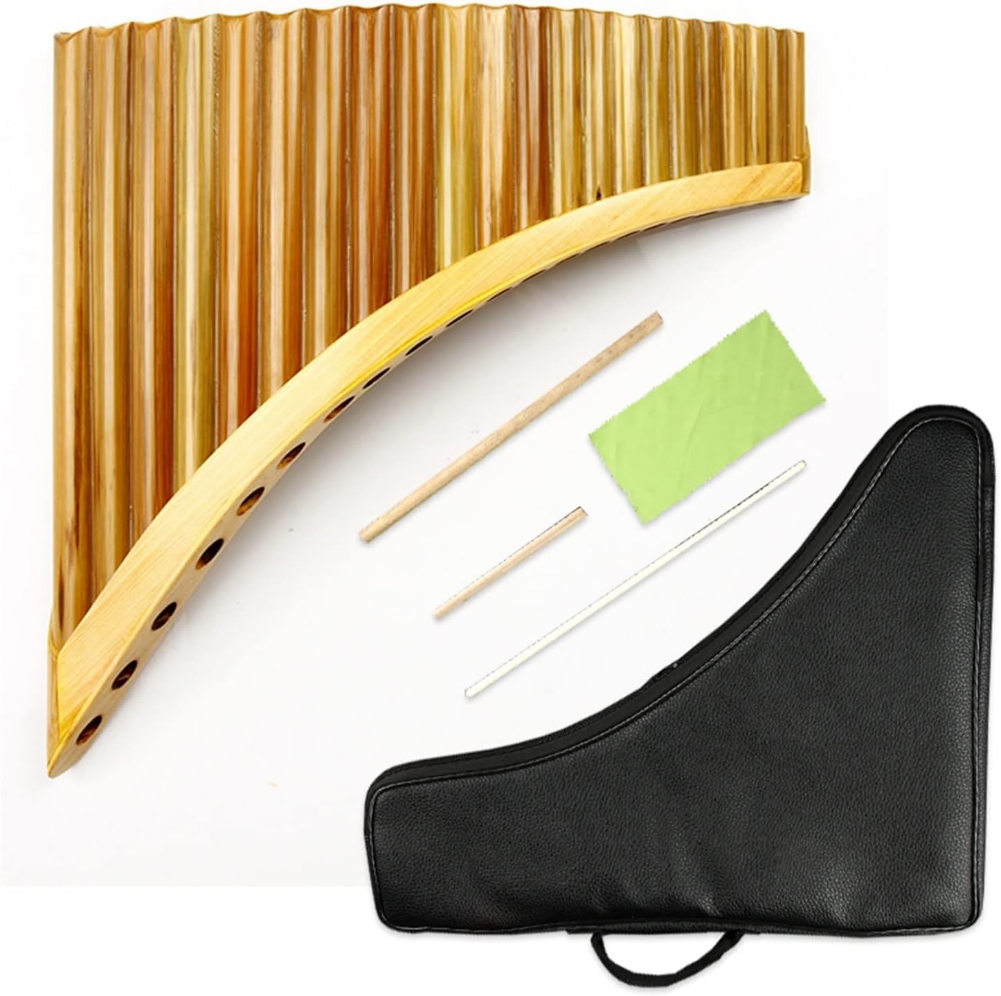 Chinese Traditional Musical Instrument 22 Pipes Pan Flute G Key Woodwind Bamboo Handmade (Color : Right)