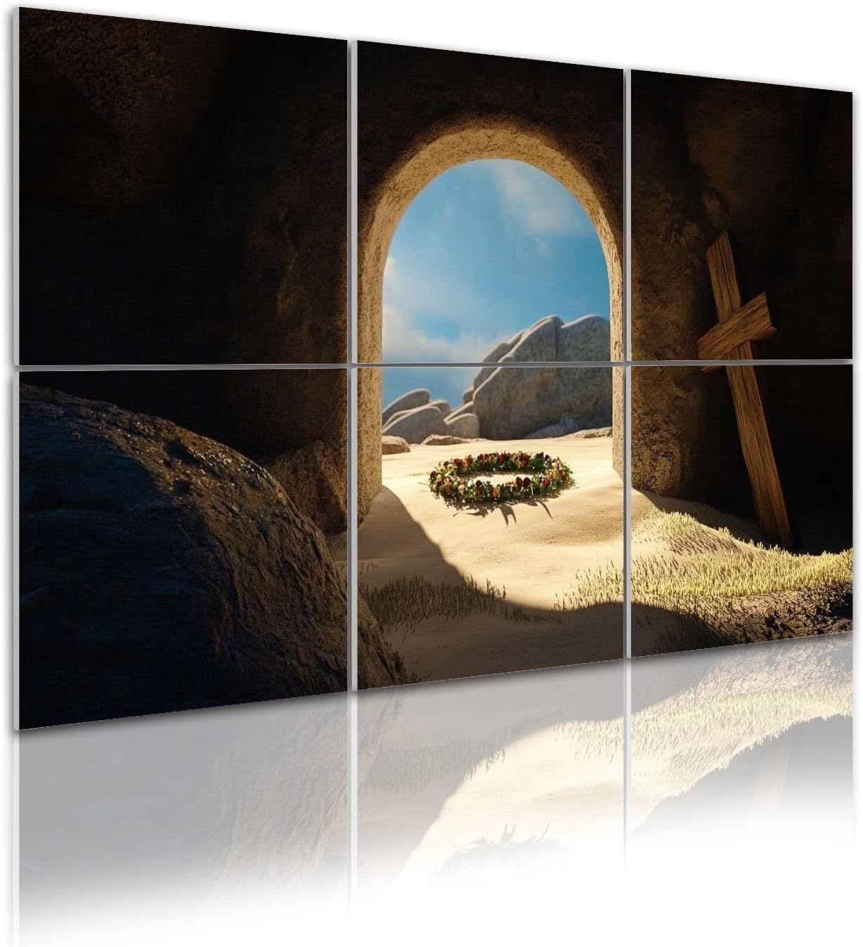 6 Pack Art Acoustic Panels Christ Bible from empty stone tomb is flooded light thrown Sound Absorbing Panel 48