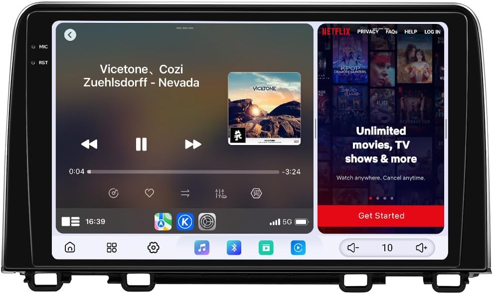 JOYING Car Radio for Honda CRV 2017-2022, 10.4 Inch 2K QLED Touch Screen Android 13 Car Stereo 12GB+256GB Plug and Play with CarPlay & Android Auto, GPS Navigation, Bluetooth, AM/FM Radio(JY-HT167N12)
