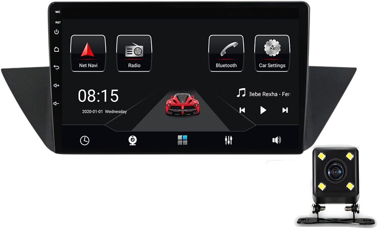 Double Din Car Stereo with Bluetooth, 9 Inch Car Multimedia Receiver for BMW X1 E84 2009-2012 Touchscreen Car Audio MP5 Player with Backup Camera/4G/WIFI/SWC/Carplay,4g+64g