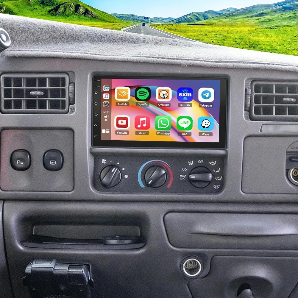 8+256G Double Din Radio Stereo for Ford Excursion 2000-2003 with Wireless Carplay & Android Auto,7 Inch Android 15 Car Audio Receiver GPS Navigation Unit with Bluetooth Head Unit WiFi SWC