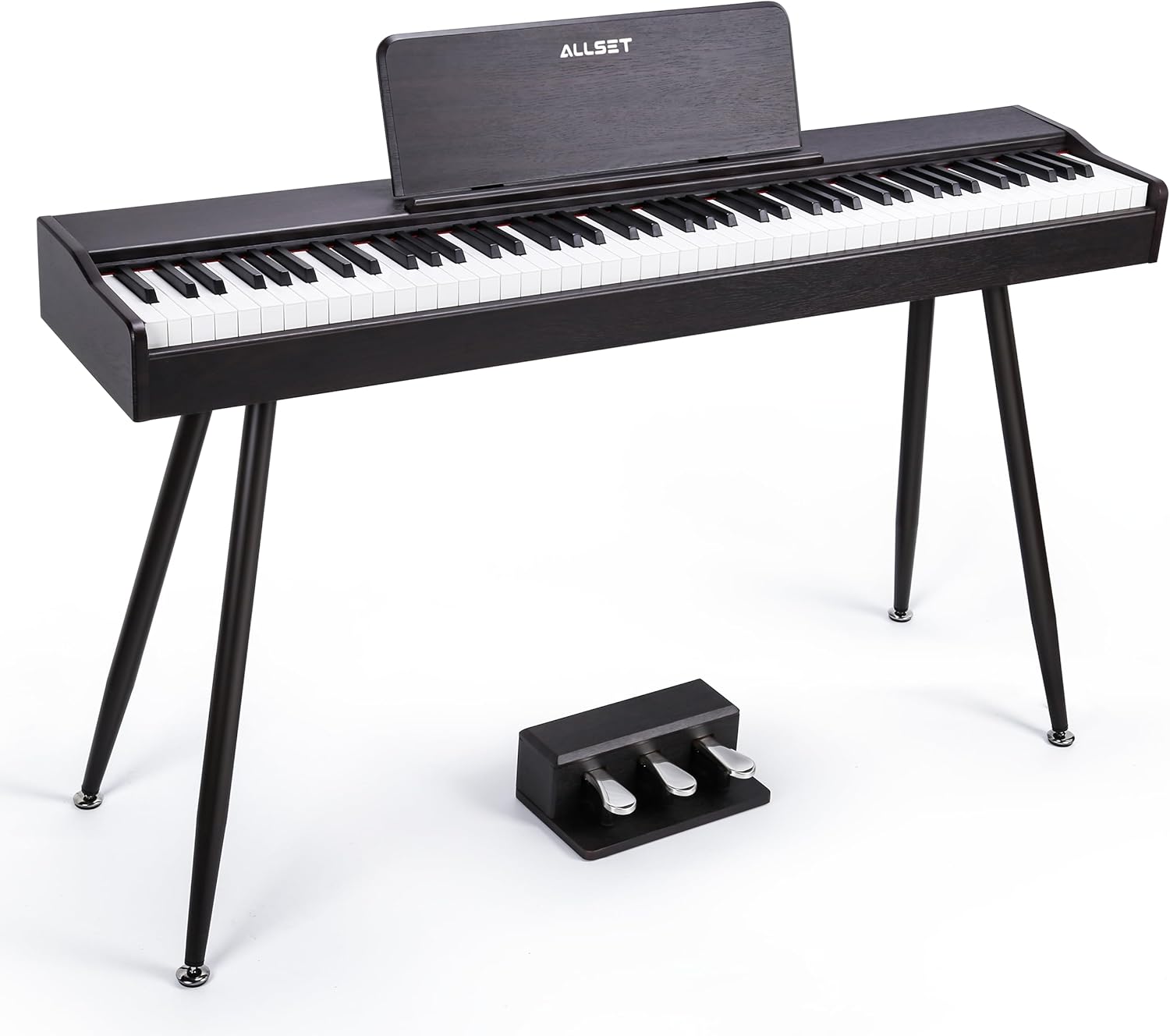 ALLSET Ligins 88-Key Digital Piano with Hammer Action | Professional Full Weighted Keyboard Electric Piano for Beginners, Dual Stereo Speakers, 3-Pedal, USB/MIDI Connectivity | Home Studio & Stage Use