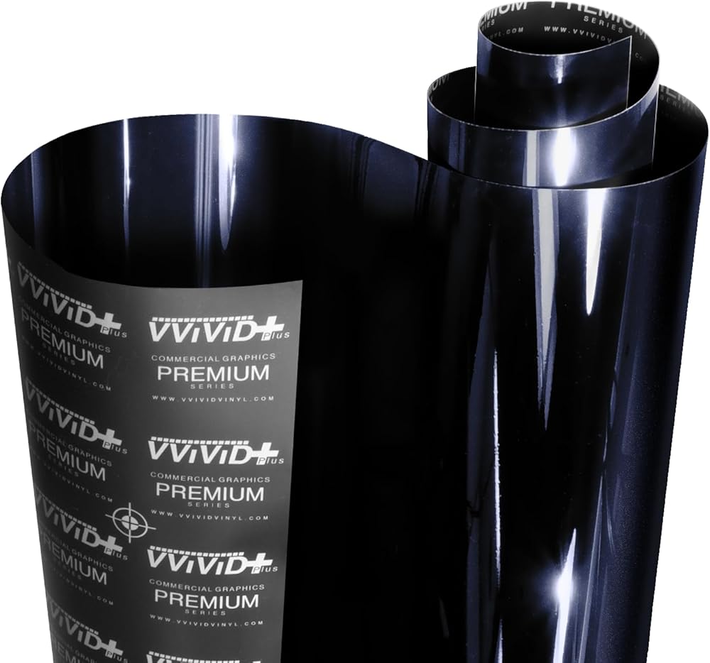 VViViD+ Ultra Gloss Midnight Metallic Blue Vinyl Car Wrap (10ft x 59