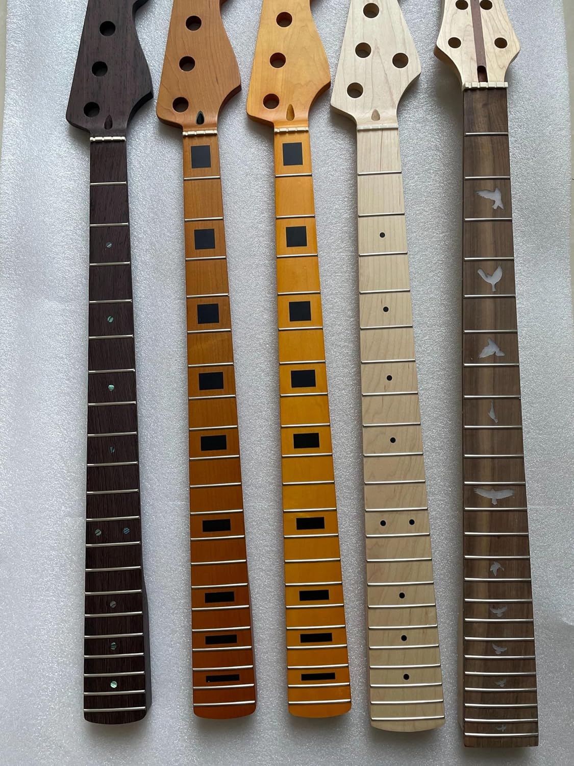 Guitar Part for High Bass Neck 5 Strings 4 Strings Electric Guitar Bass Neck Roasted Canadian Maple Matte 20/24 Fret Bassguitar Neck(Color:5 Strings)