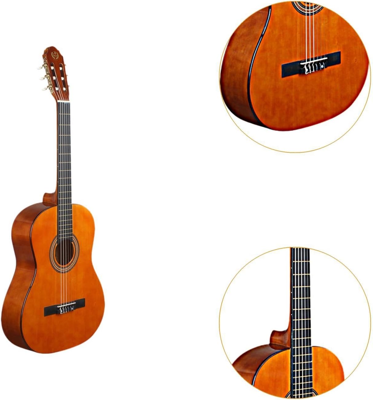 39 inch Acoustic Guitar for New Players 6 Strings Music Instrument for Kids, Orange