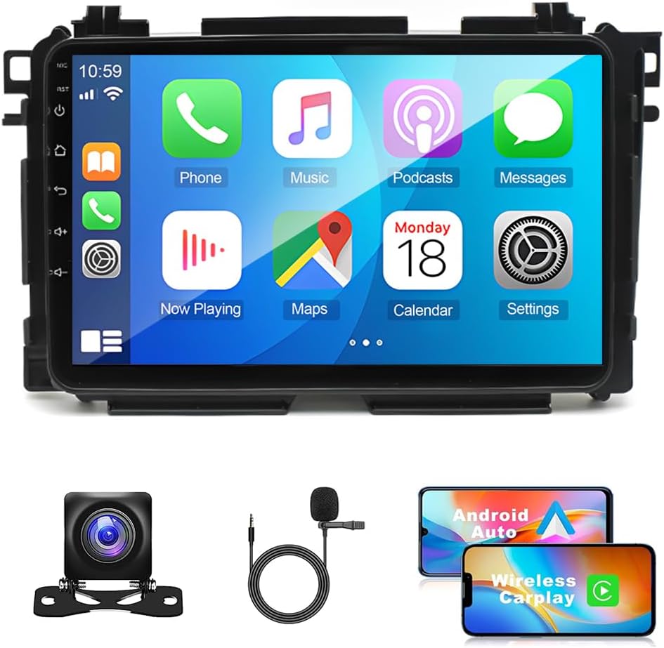 Android 13 Car Stereo for Honda Vezel HRV 2014-2019 with Wireless Carplay & Android Auto, 5G WiFi, 9
