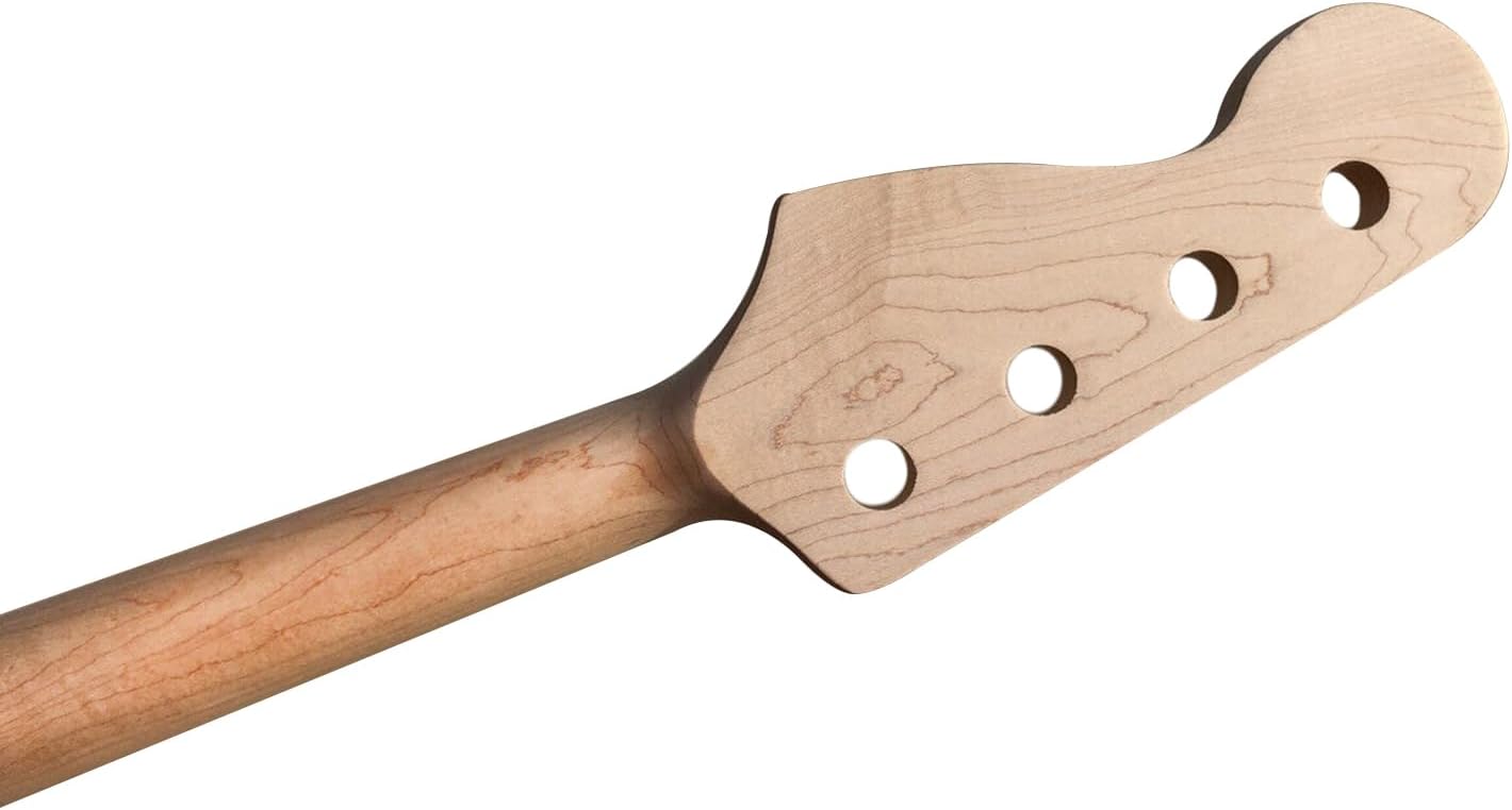 Maple Replacement Electric Bass Guitar Neck, 4-String 20 Fret 32'' Scale Length 38mm Nut & 65mm Heel Rosewood Fretboard Bolt On Unfinished Bass Neck DIY Installation & Repair Part