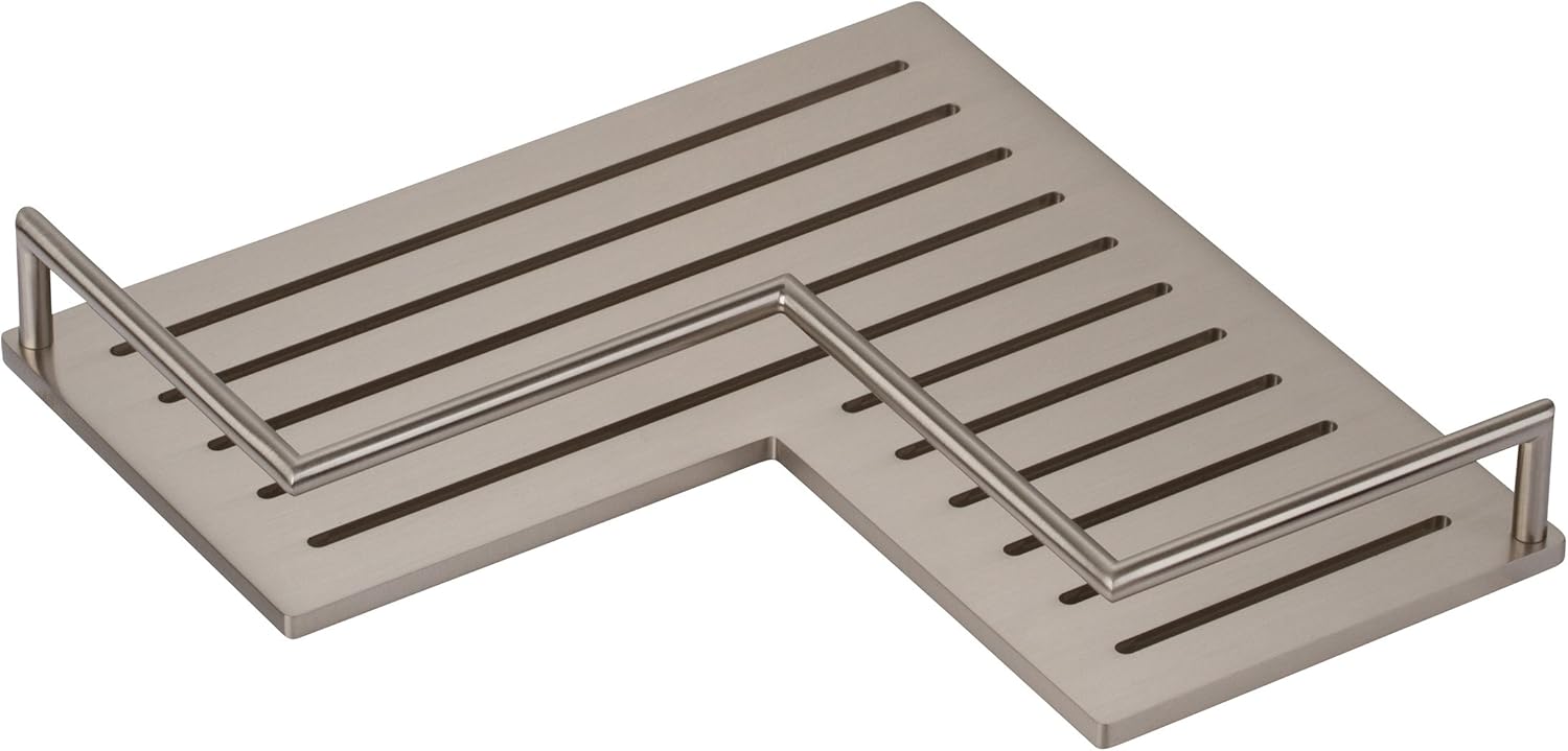 Ginger 28505/SN Surface Wall Mounted Corner Shower Toiletry Shelf, Satin Nickel