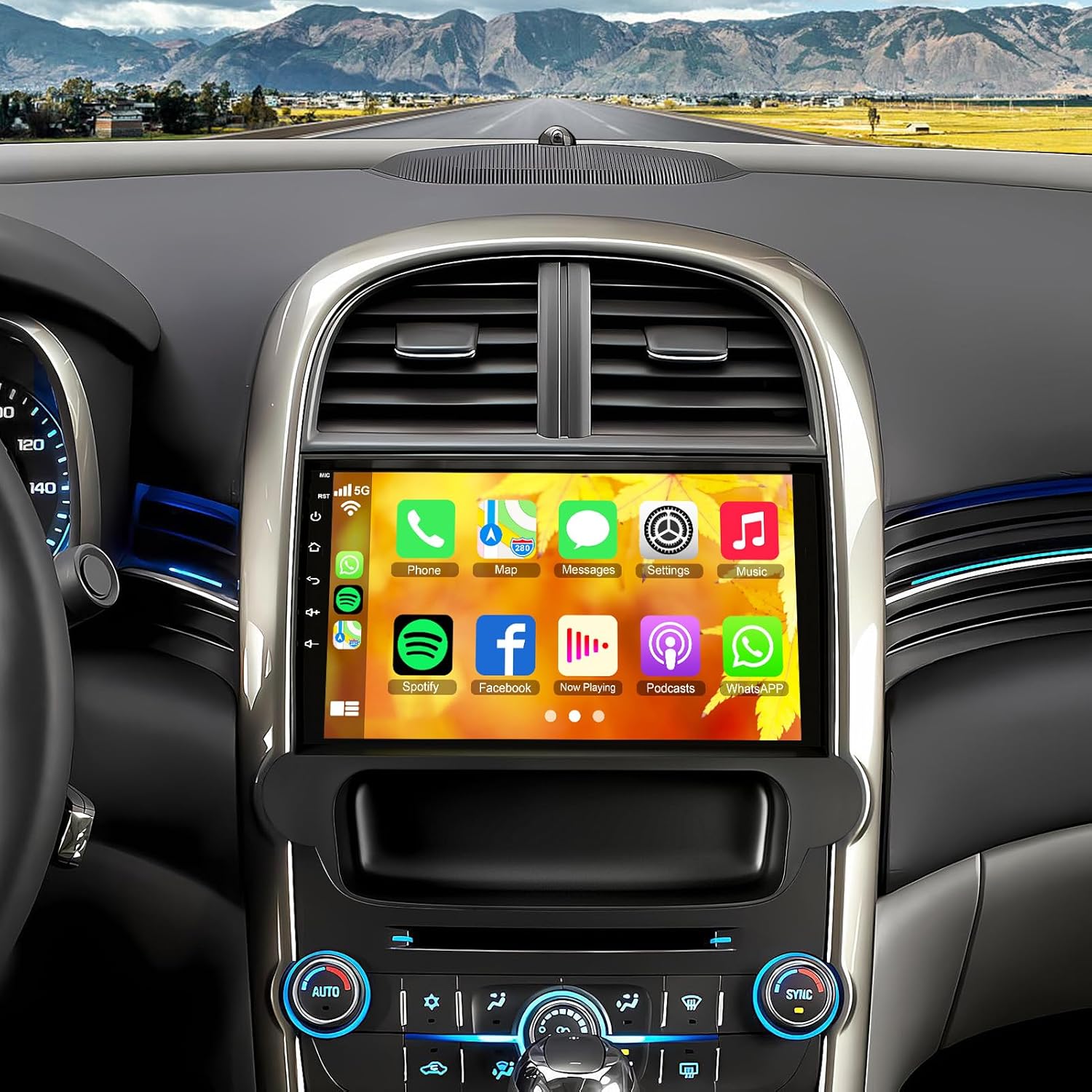 [4G+64G] Car Radio for Chevrolet Chevy Malibu 2011 2012 2013 2014, 9 inch Android 13 Touch Screen GPS Navi Car Stereo, Carplay/Android Auto/Hi-Fi/Bluetooth/WiFi + Backup Camera + MIC