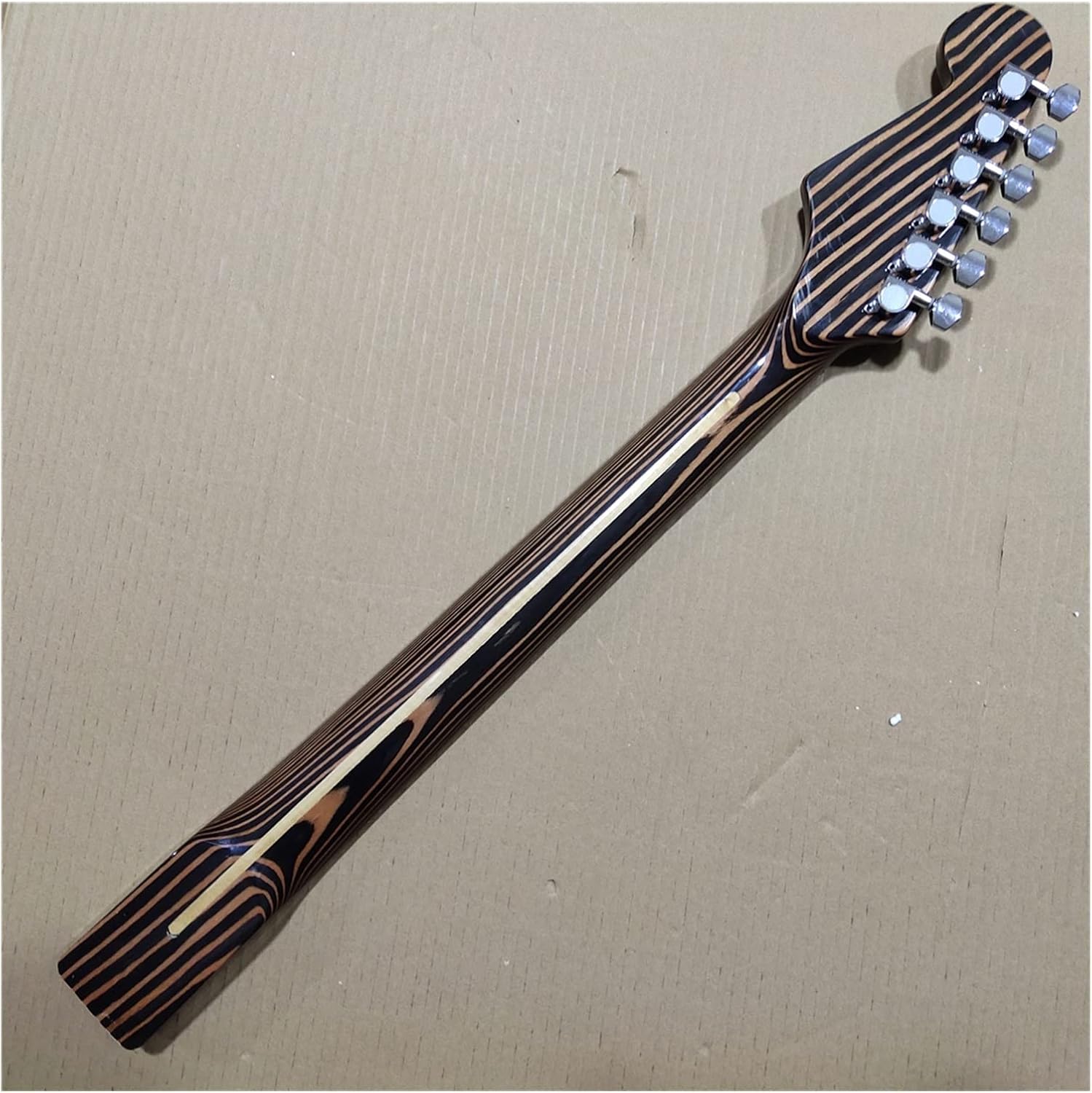Zebra Wood Electric Guitar Neck Replacement 21 Frets and Tuners Peg Guitar ​Neck Replacement