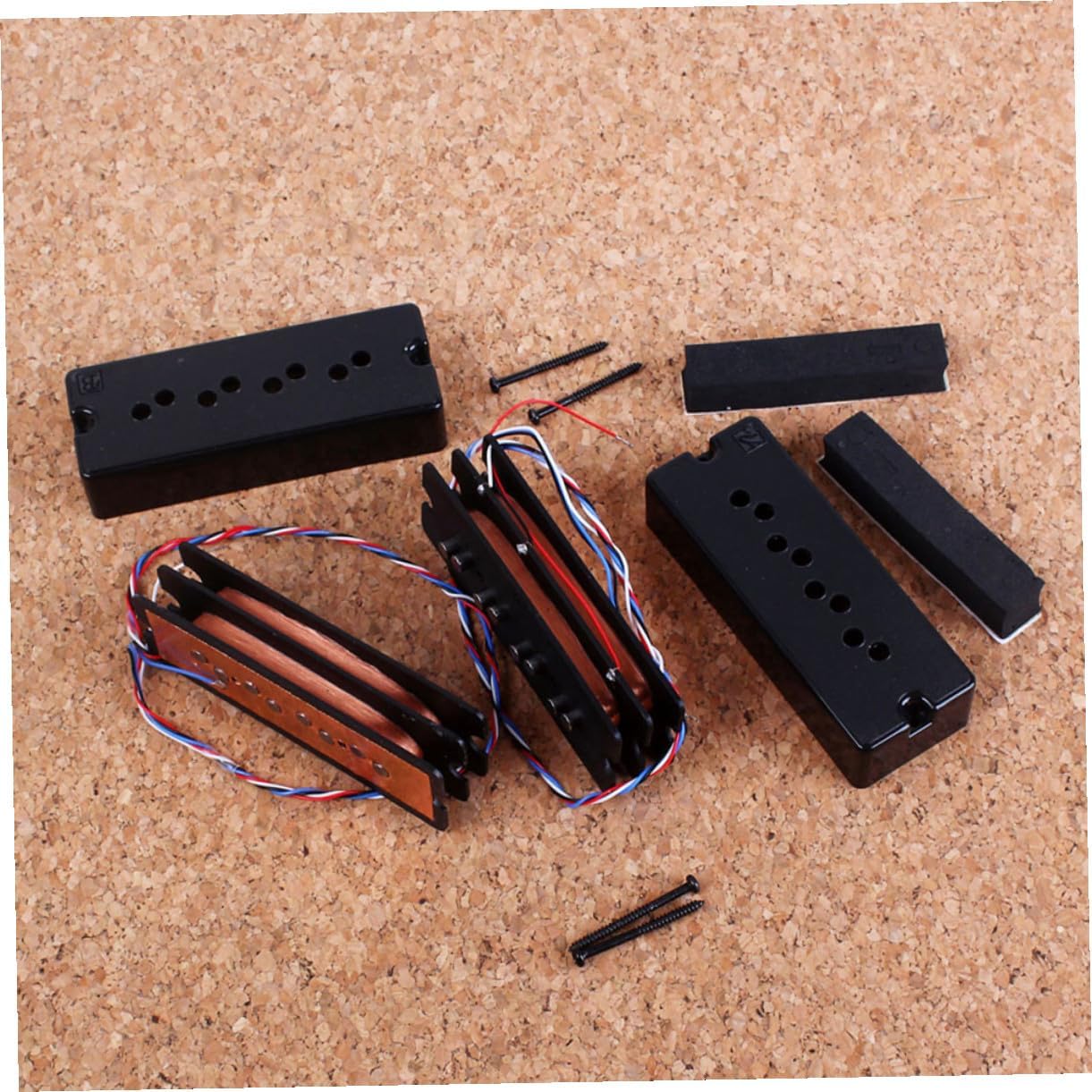 Kisangel Double Layer Vintage Bass Humbucker Pickup Set String Bass Guitar High Output Clarity Wax-potted Design Easy Installation