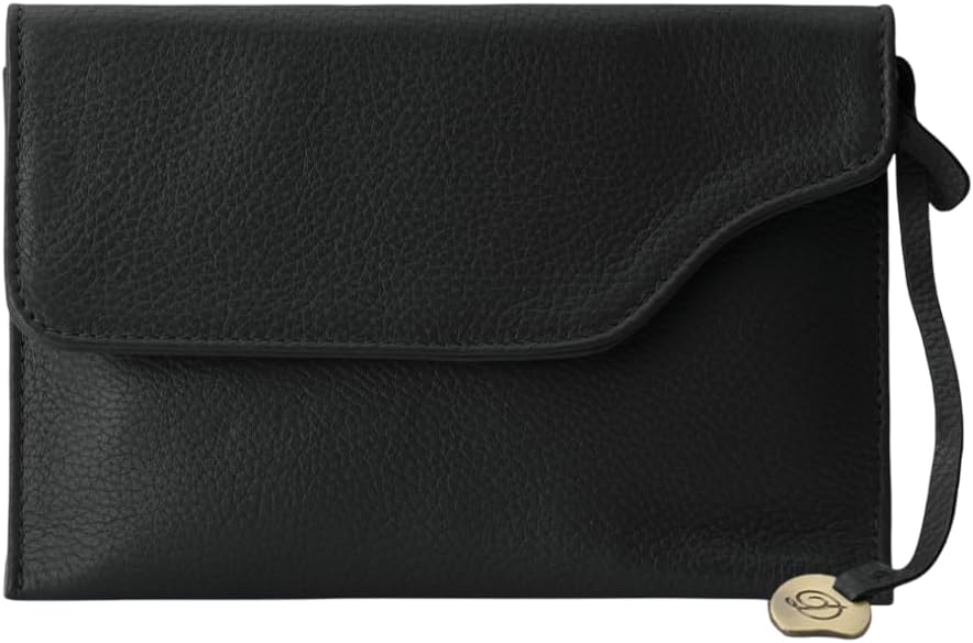 Fun and Flirty Crossbody Clutch – The Linda – Italian Pebbled Leather Clutch Wallet & Insert for Multi-Function Tote – RFID Protection – Compact & Stylish - Women's Wallet & Accesories