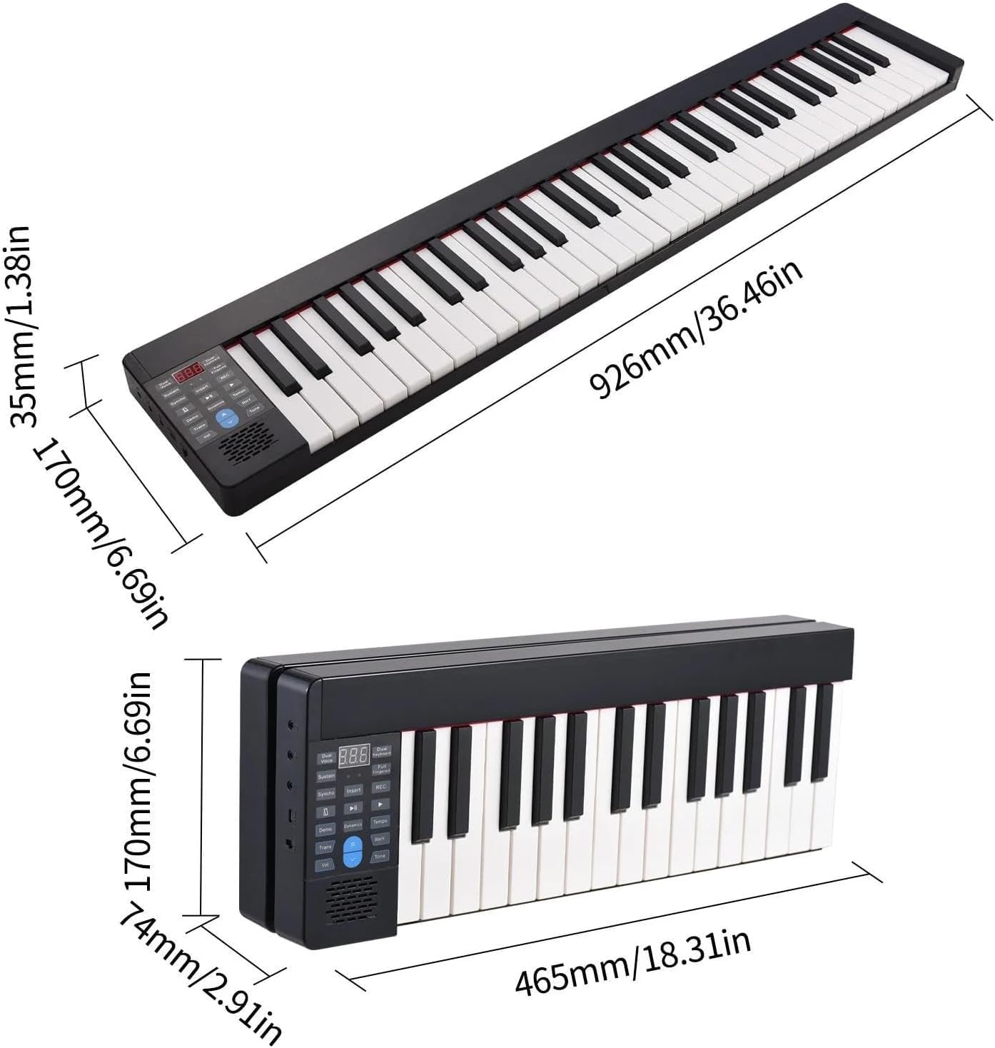 Keyboard Piano, Electronic Keyboard 61-Key Foldable Electronic Piano Multifunctional Electronic Organ Folding Digital Piano