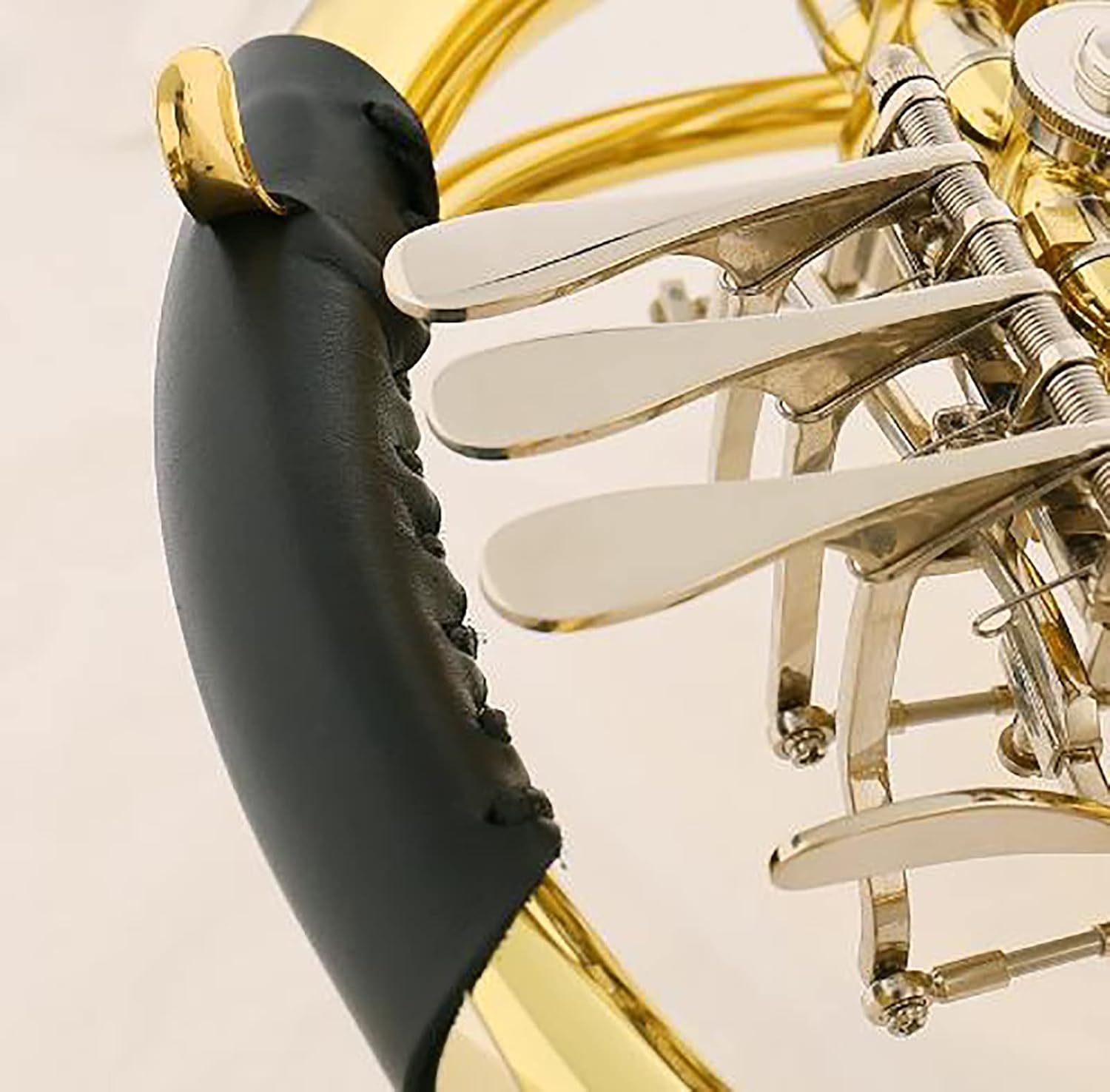 B/F Flat 4 Key French Horn - Brass Lacquer Gold Craft French Horn - Includes Musical Instrument Box for Beginners Examinations Professional Performance(Single Row)