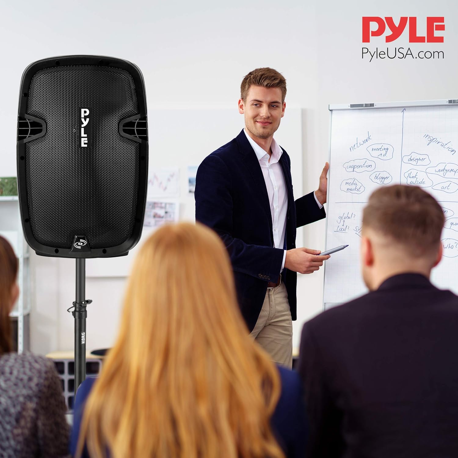 Pyle Karaoke Portable PA Speaker System - 1600W Active Powered Bluetooth Compatible Speaker, Rechargeable Battery, Easy Carry Wheels, USB MP3 RCA, FM Radio, 2 UHF Microphone, Remote - Pyle PPHP1599WU