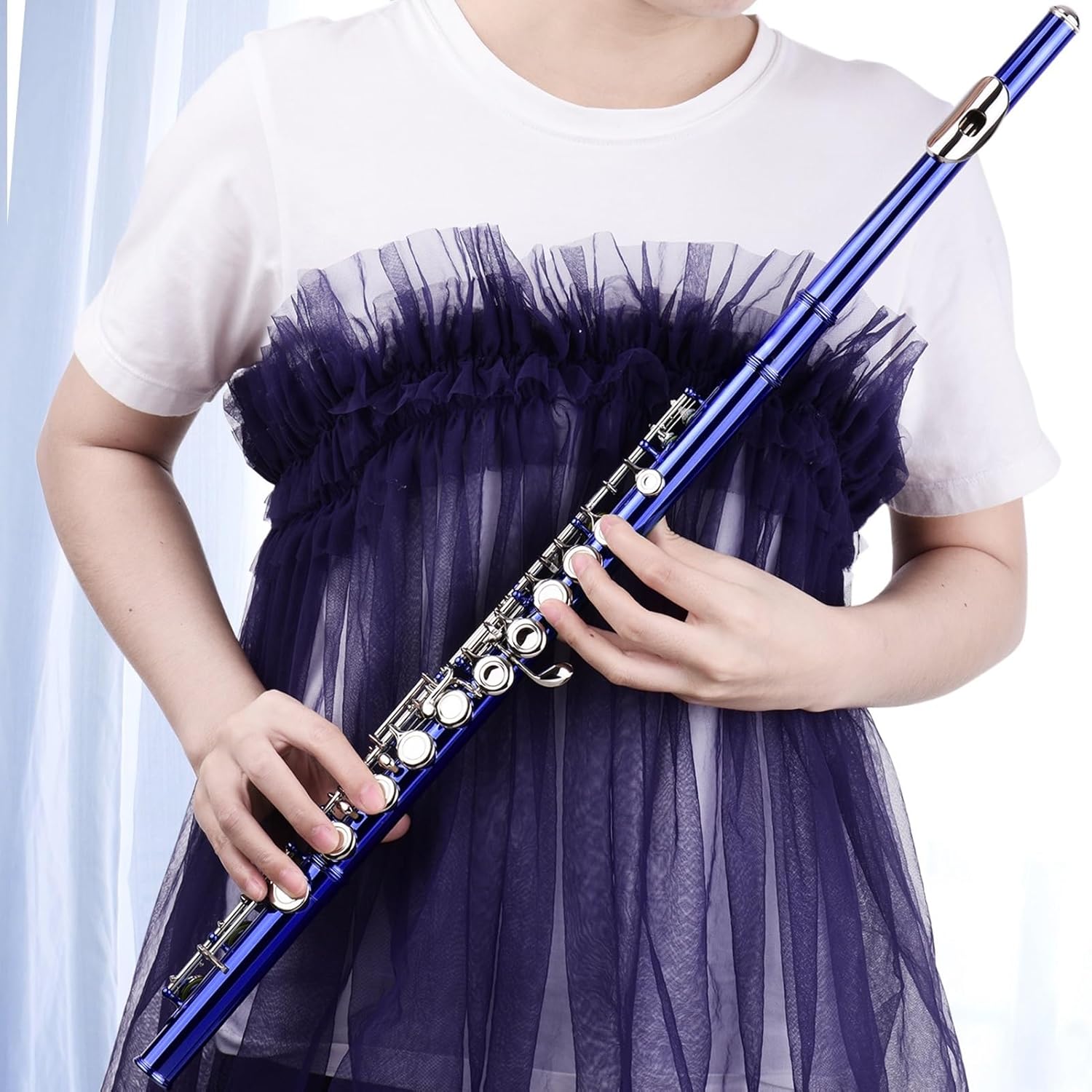 Flute Closed Hole C Flute 16 Keys Wind Instrument with Carry Case Flute Stand Flutes Musical Instruments