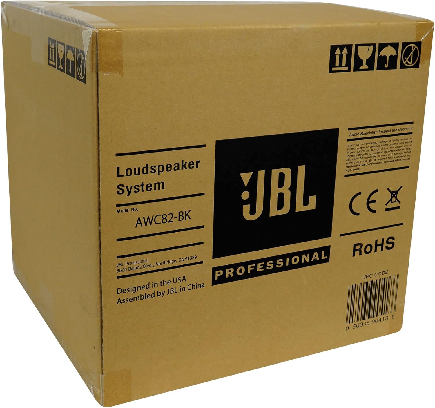 JBL AWC82 All-Weather Compact Loudspeaker - Black